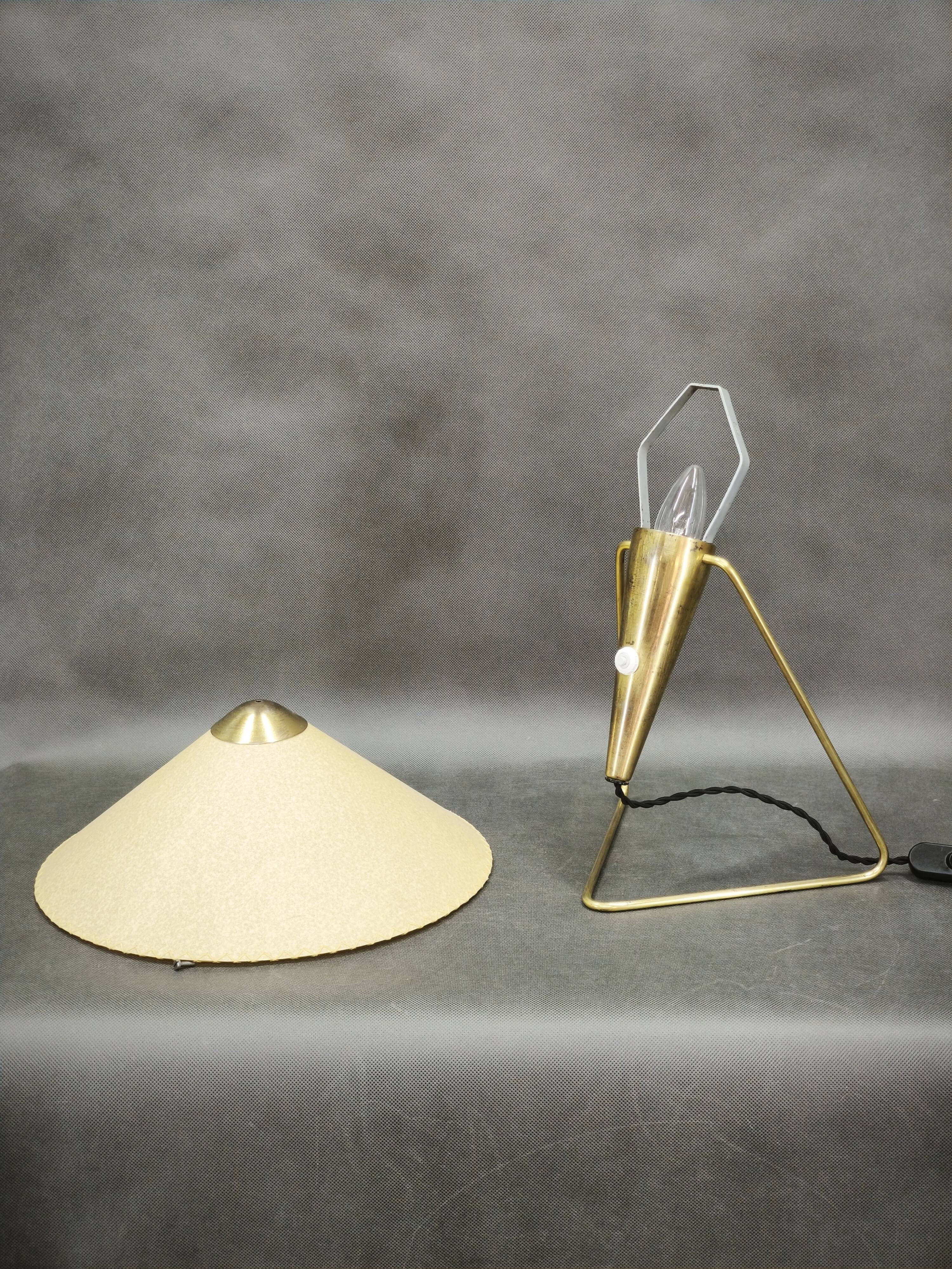 1960s Brass Table Lamp by Helena Frantová, Czechoslovakia