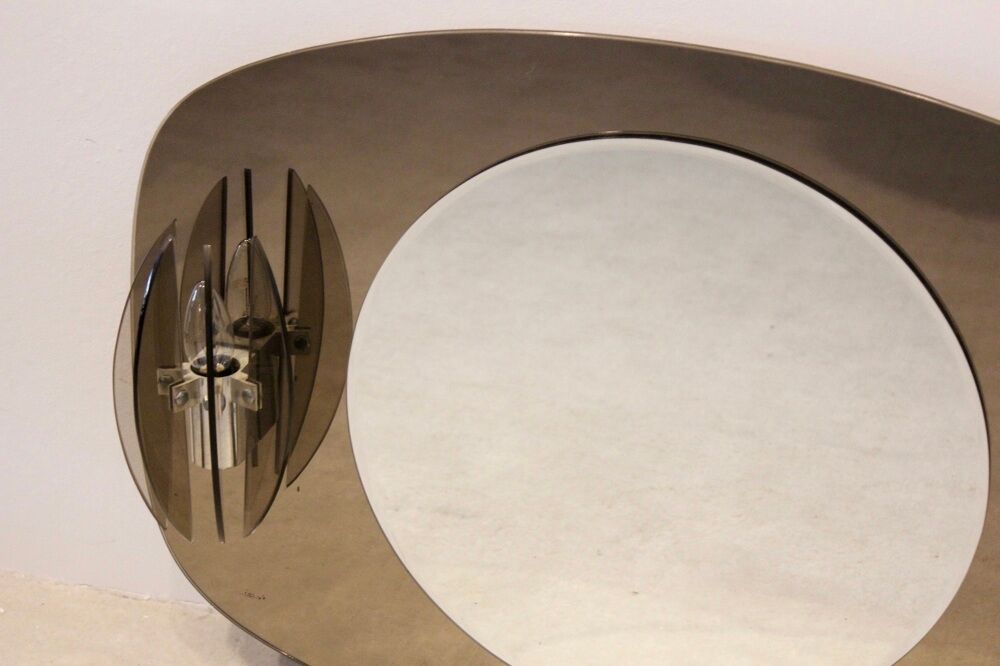 Glass mirror Italian two-tone with sconces glass