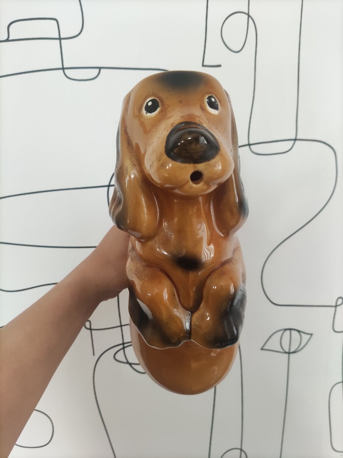 Zoomorphic dog pitcher