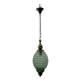Suspension lumineuse en verre de Murano vert