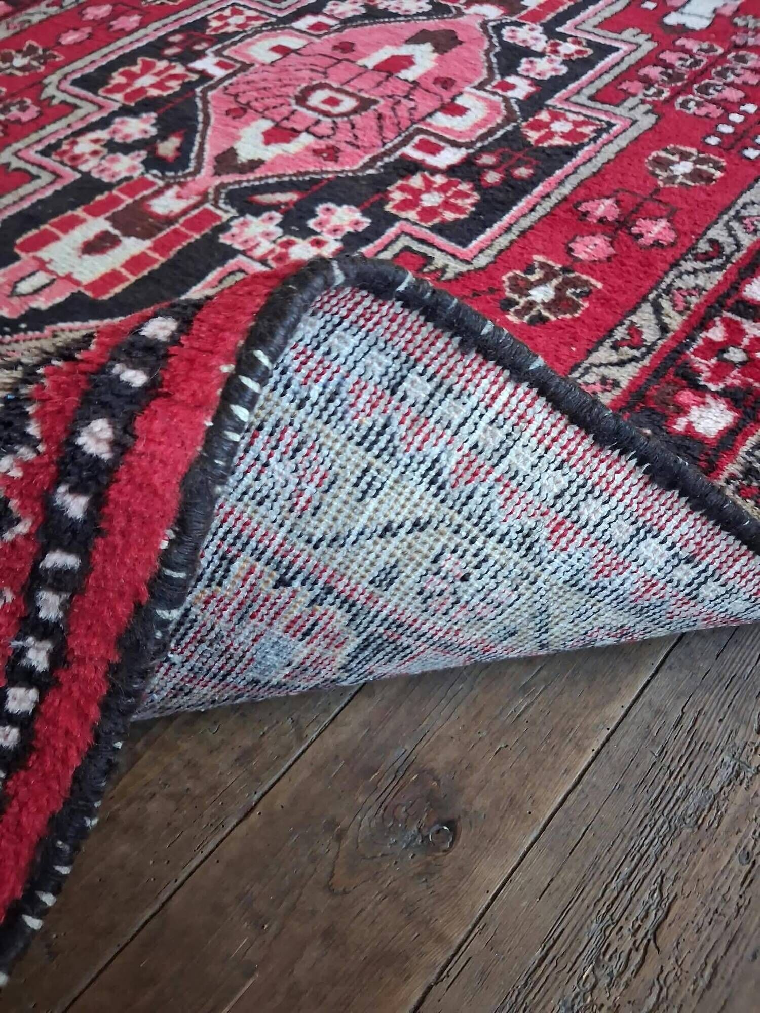 Handmade Persian Hamadan rug 207x132cm