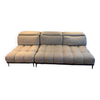 Canapé XXL modulable, canapé design, canapé gris en tissu
