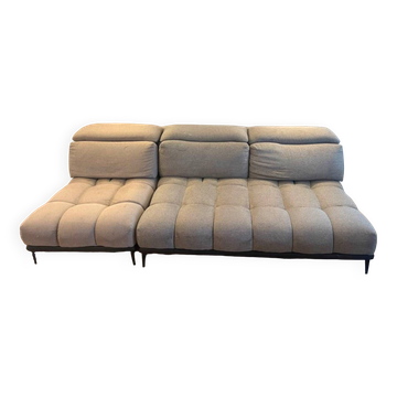 Canapé XXL modulable, canapé design, canapé gris en tissu