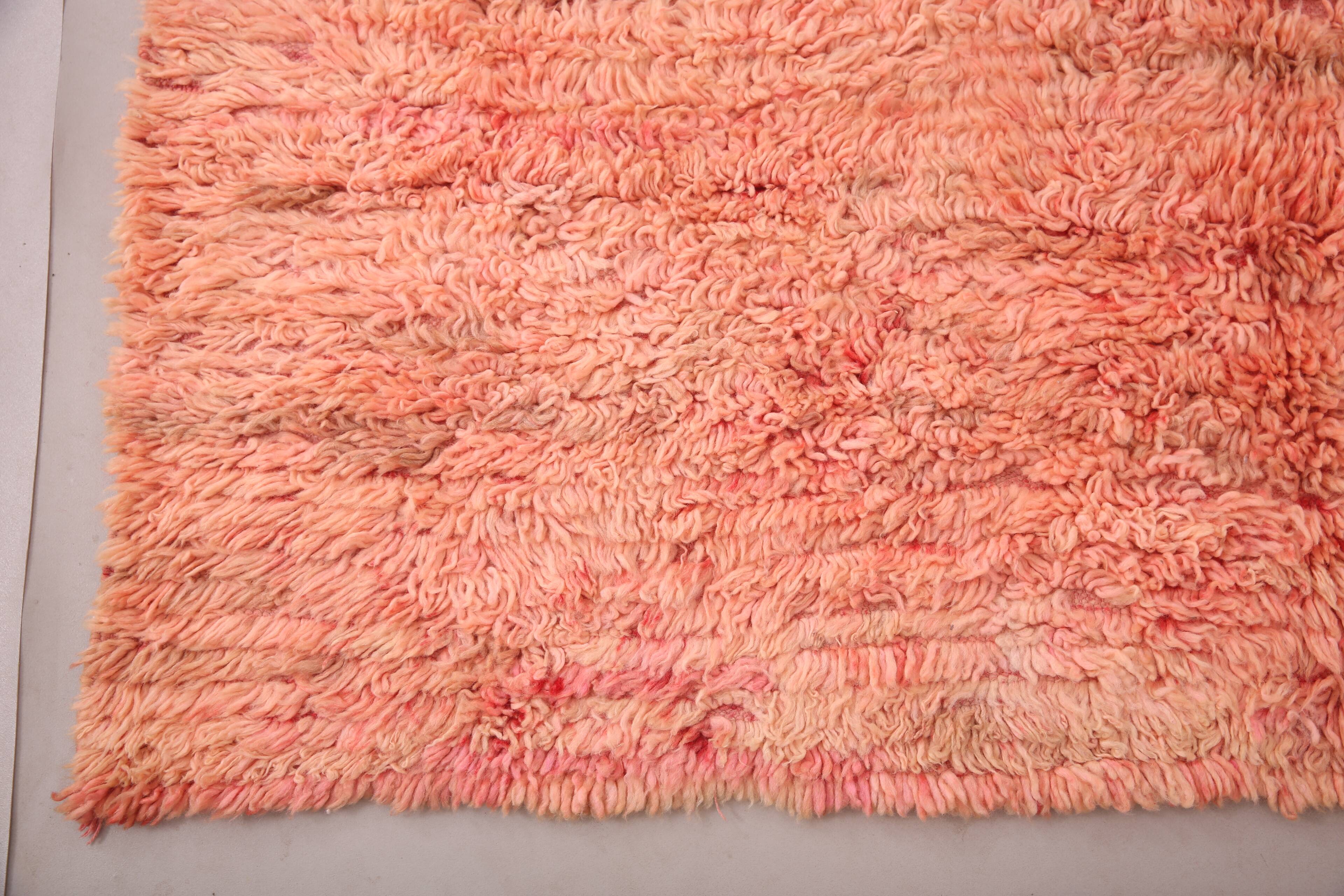 Vintage Moroccan rug 175 x 246 cm - Handmade Berber Rug - Pink Wool Rug