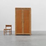 Armoire en bambou et rotin du milieu du siècle, Italie vers 1960
