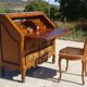 Secretary in solid cherry wood in Louis XV style.