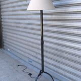 Wrought iron tripod floor lamp 1960