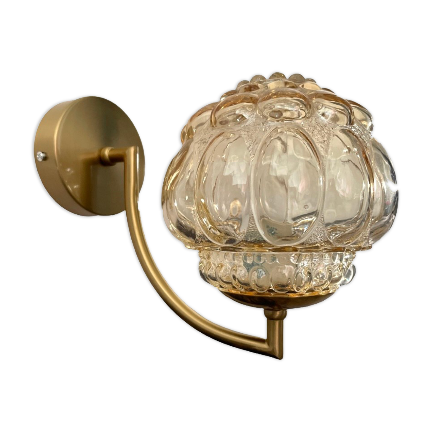 Vintage chiseled glass wall lamp