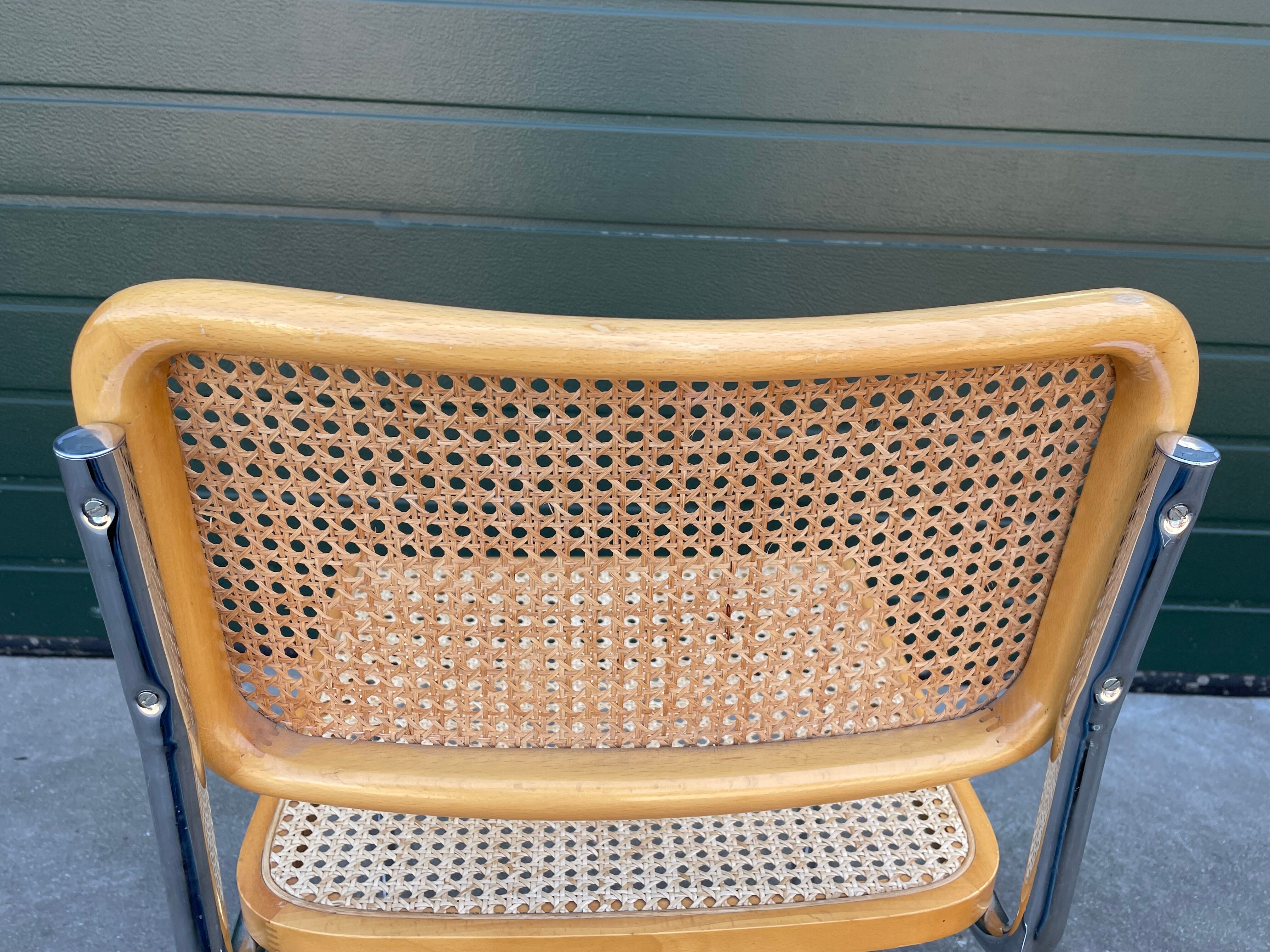 Set of 4 vintage Chairs model Cesca B32 designed by Marcel Breuer Design