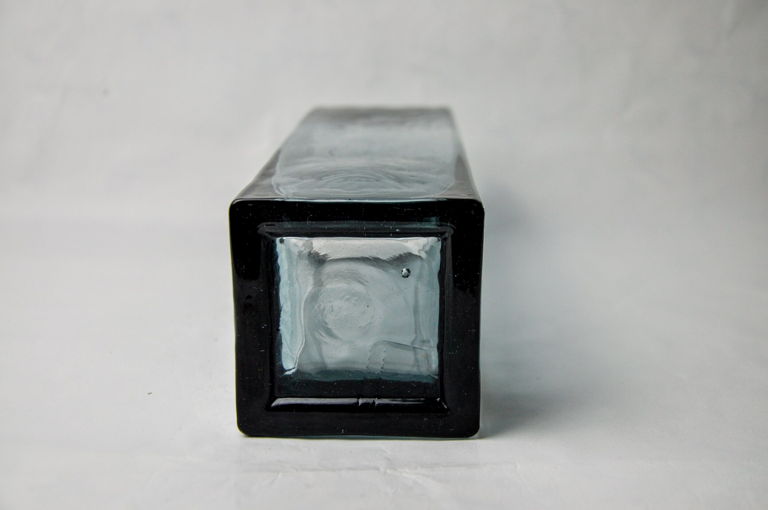 Sommerso vase by Petr hora, blue glass, golden edges, Czech Republic, 1970