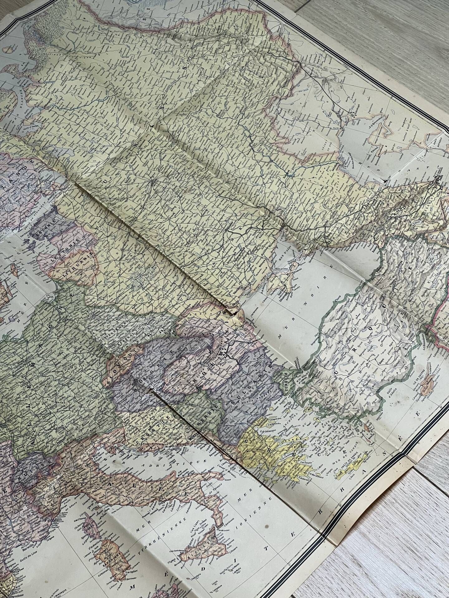 Very large map 93x73: Physical and Political Europe, printed by L