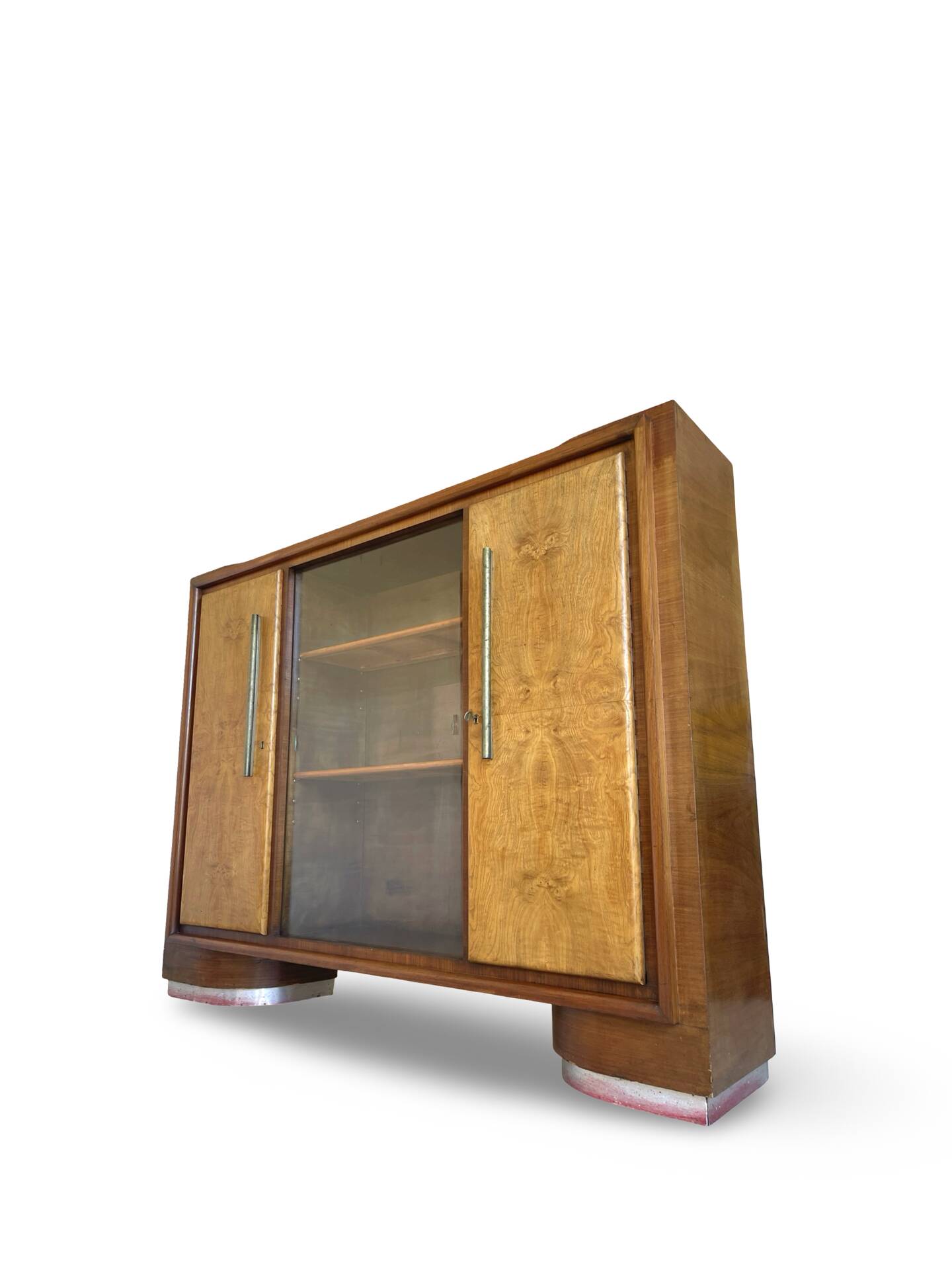 Striking Art Deco birch wood sideboard