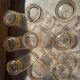 9 art-deco glasses in engraved crystal with gold trim