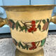 French Brass Cloisonné Style Champagne Bucket with Hand-Painted Fruit