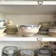 Creil & Montereau ironstone salad bowl and soup tureen, "Damier" service