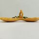 A vintage yellow ceramic aperitif server from Vallauris, 1970s, for black olives.