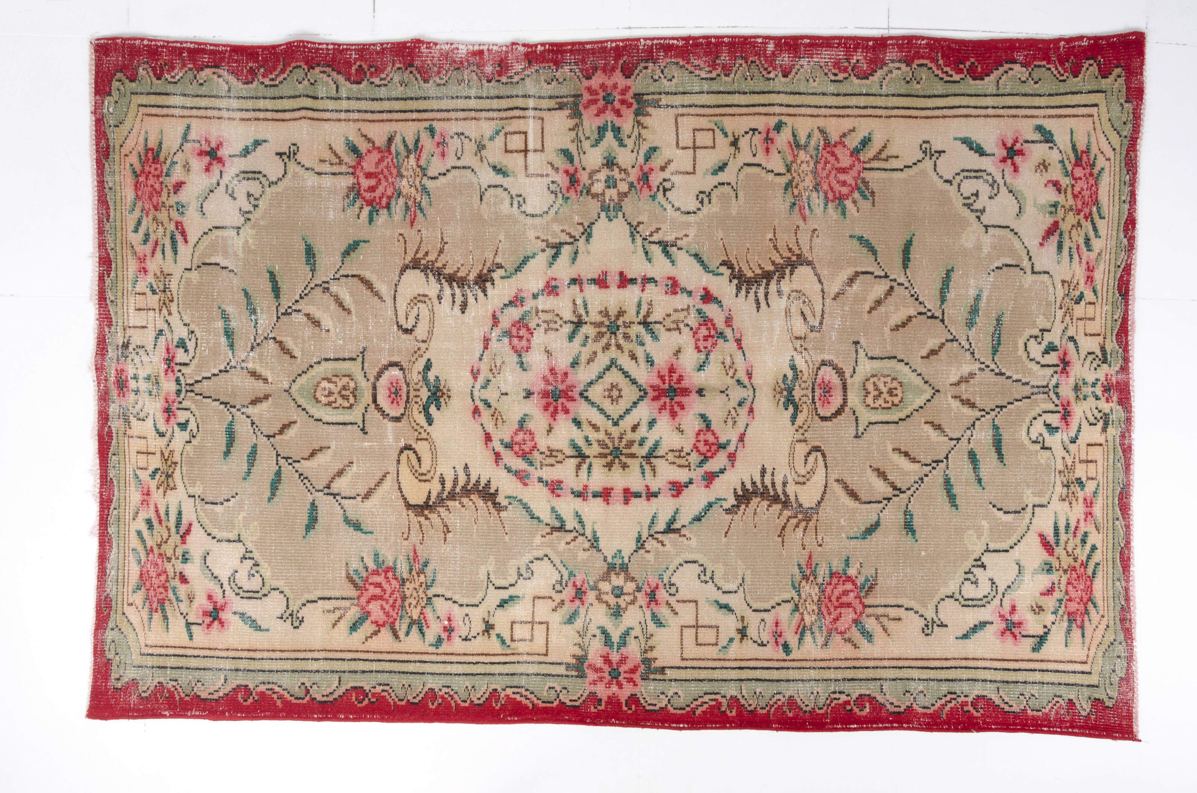 Vintage Turksh Floor Wool Rug