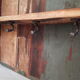 Wall shelf 3 shelves + 4 hooks cast iron in polychrome wood