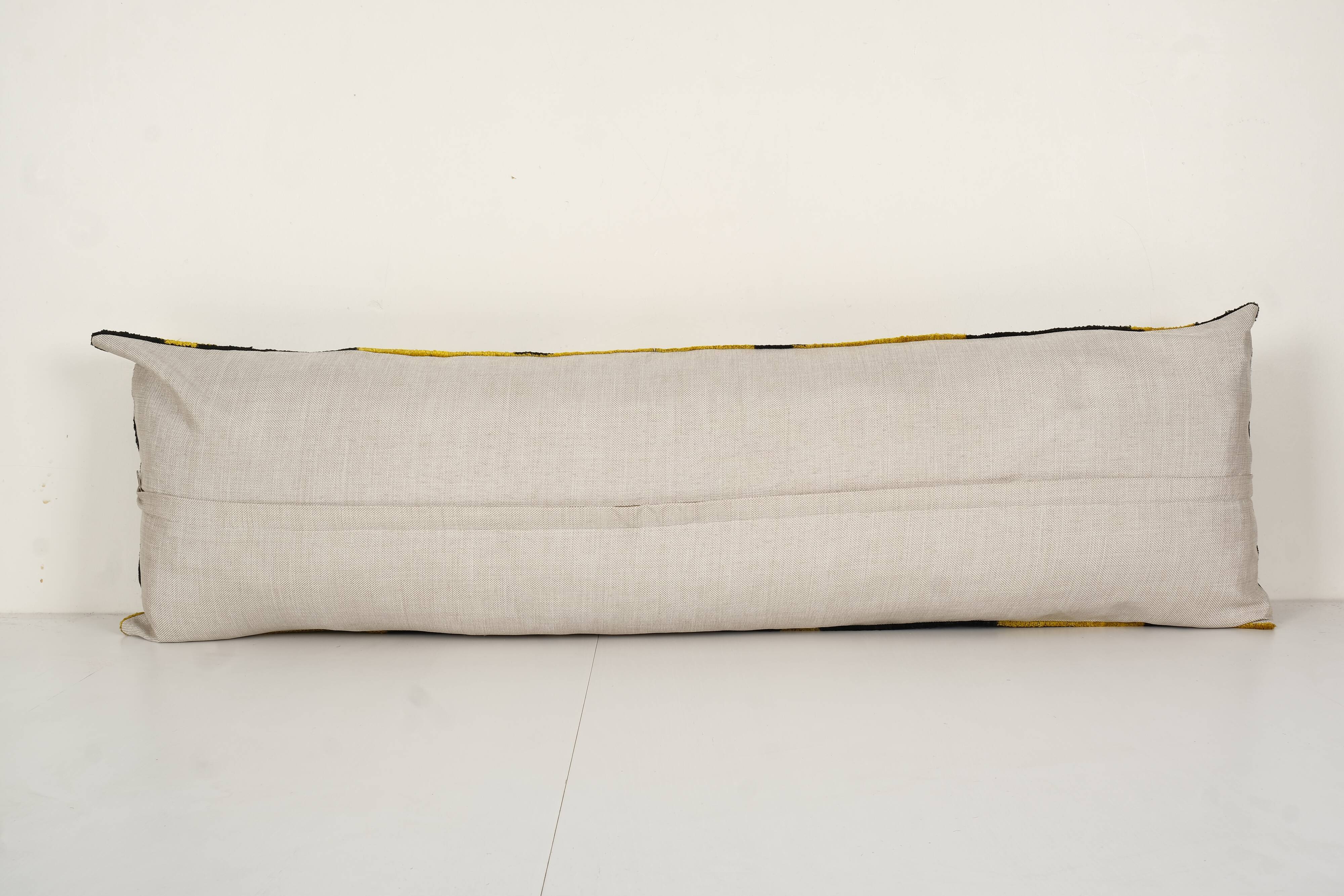 Yellow ikat velvet bedding pillow