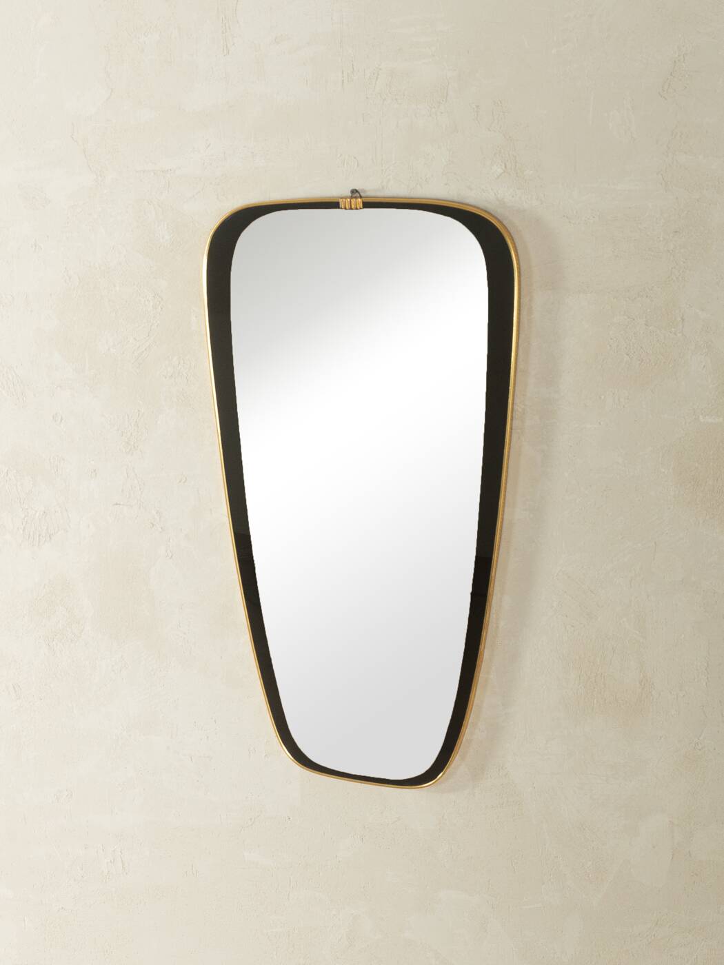 Italian wall mirror with brass frame, 1950s