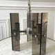 Chrome metal pendant lamp and smoked glass futuristic style 70s