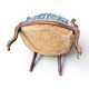 Louis XV cabriolet armchair in wood and animal print blue fabric