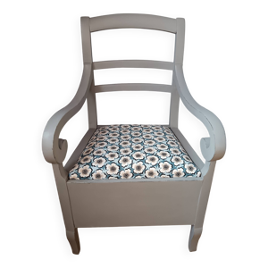 Ancienne chaise percée - tissu