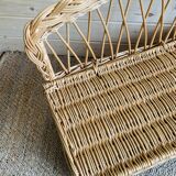 Coffre banc vintage en osier