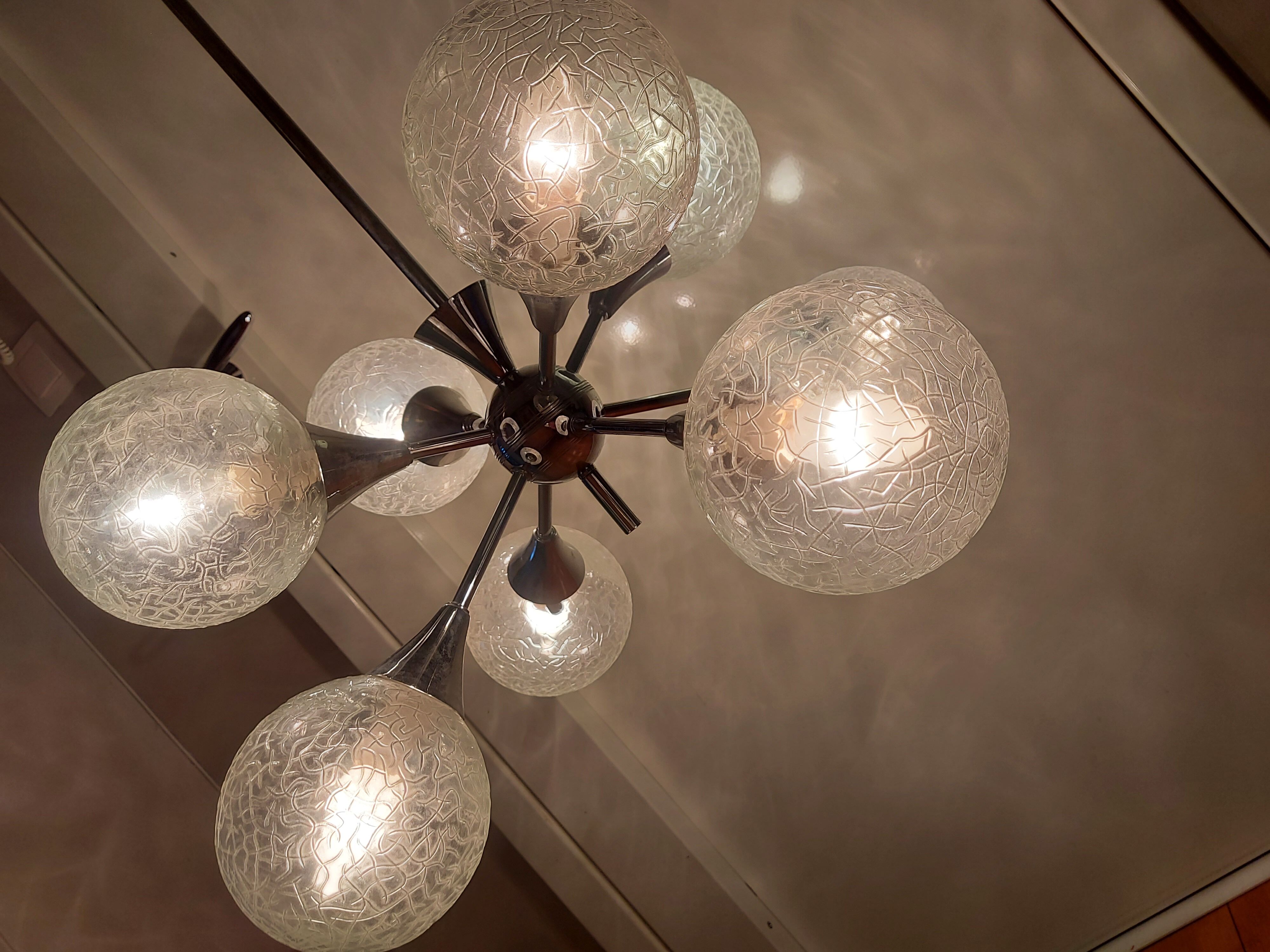 Vintage sputnik chandelier 70'S , 8 lights