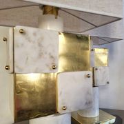 Italian lamp in marble and brass