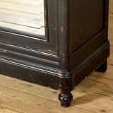 Large French ebonised mirror cabinet, circa 1850
