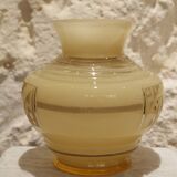 Vase en verre jaune décor Art Déco signé D'Argyl vers 1930