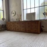XL oak counter, trade furniture with multi-drawers