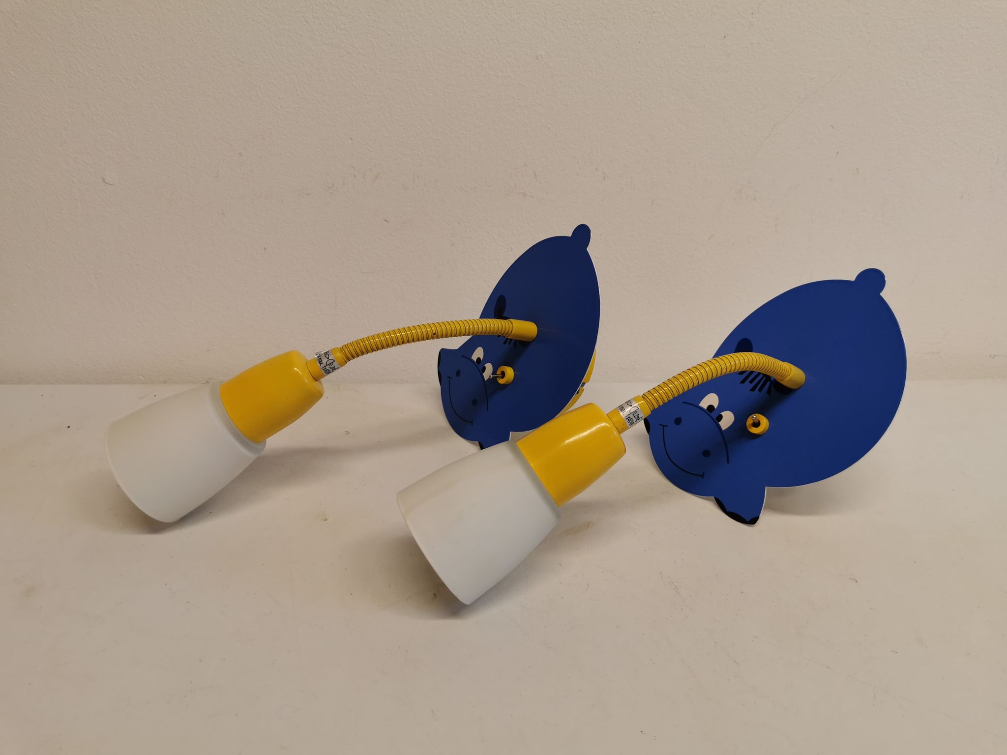 Cute hippo wall lamps for the children's room, Danish design from the 80-90s.