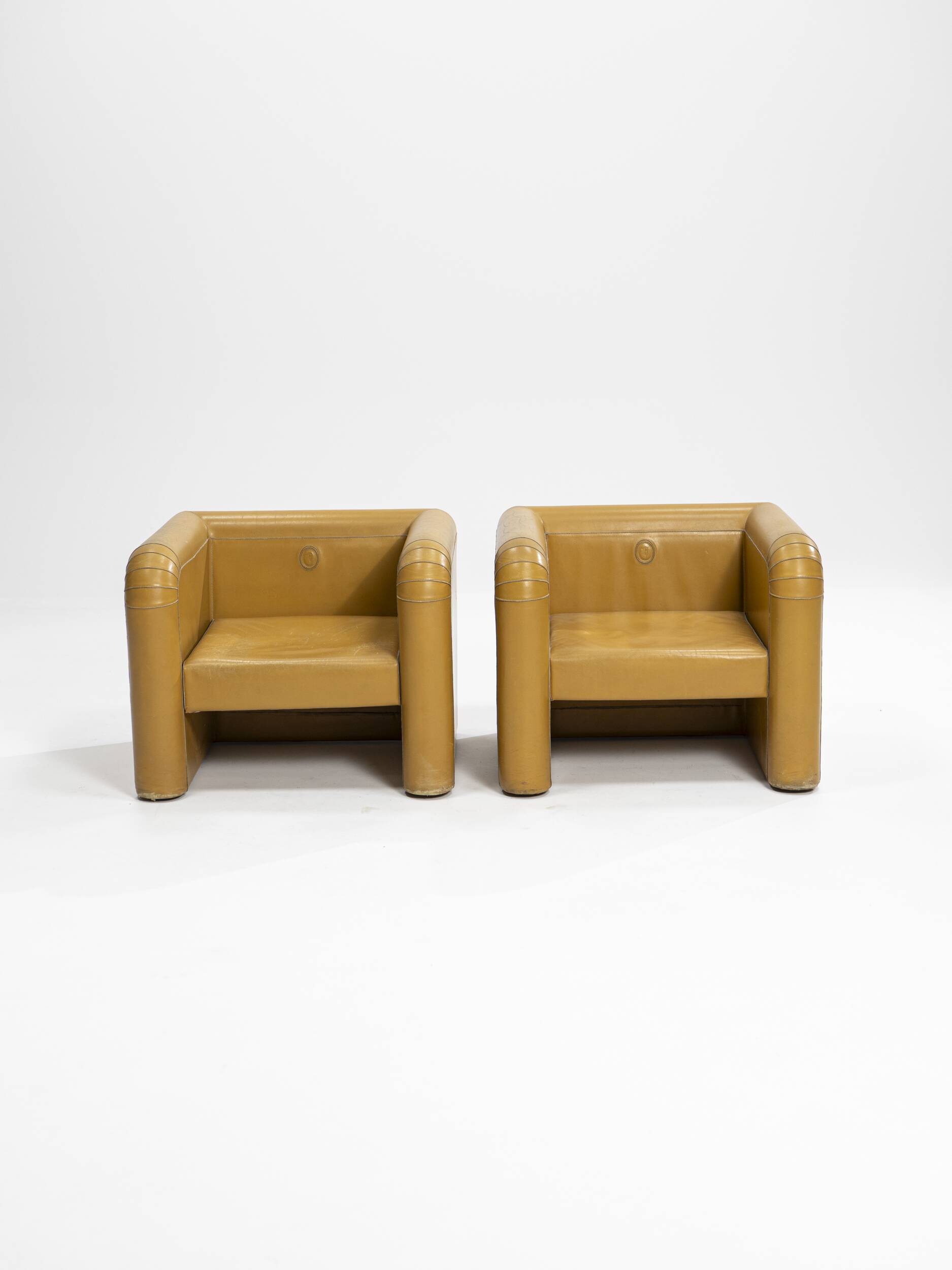 Paire de fauteuils rares de Trussardi, Italie, années 1970
