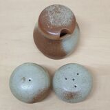 Set of salters and vintage mustard in sandstone