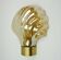 No. 2 of 2 - mid century modern sconce wall lamp lustrous glass shell brass