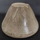 20th century ceramic tea light holder, La Borne stoneware, signed Jean Pierre Viot, dated 196