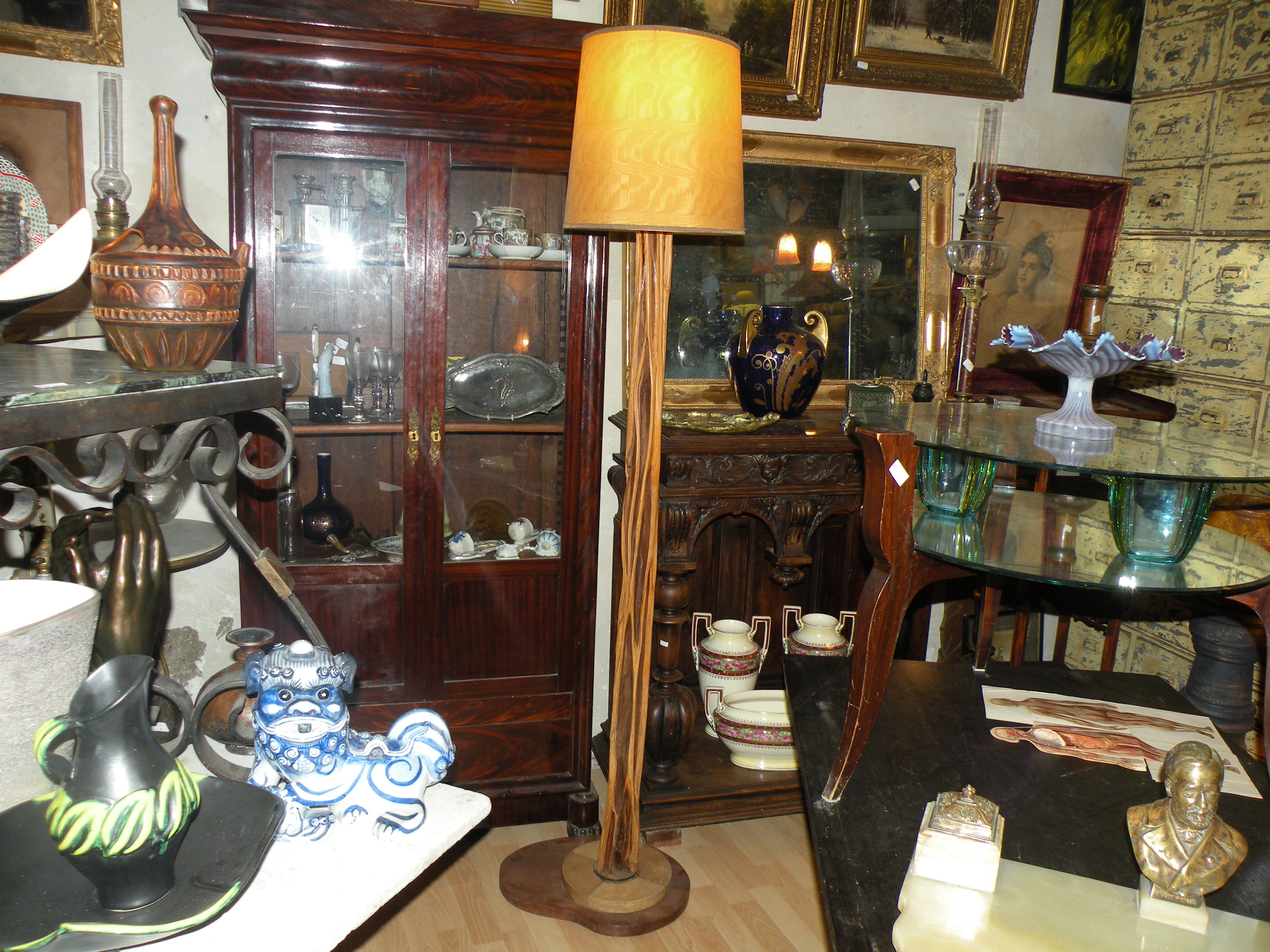 Exotic Natural Wood Floor Lamp 1950, 1960