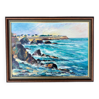 Huile sur toile Mer Bretagne