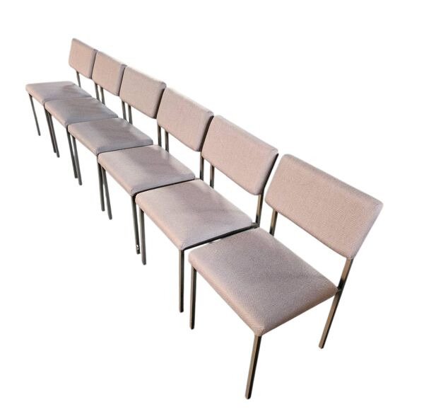 6 x chaise de salle à manger n°33 par Gijs van der Sluis pour Van der Sluis Stalen Meubelen, années 1960