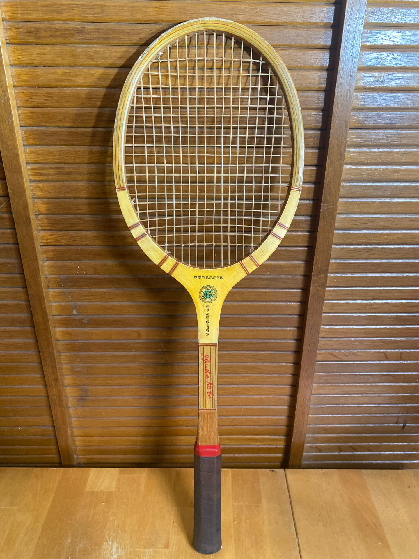 Vintage donnay la hutte wooden tennis racket + montana cover