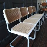 White Cesca B32 Marcel Breuer chairs 1970