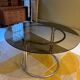 Smoked glass and chrome table, 1970.
