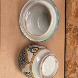 Ancienne Jarre A Beurre Jobbana Maroc Faïence Polychrome XIXÈME Vintage #B082