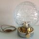 Structured glass globe lamp and metal-brass/ vintage 60s and 70s base
