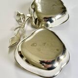 Vintage double apple metal silver-plated pocket tray – 1970s