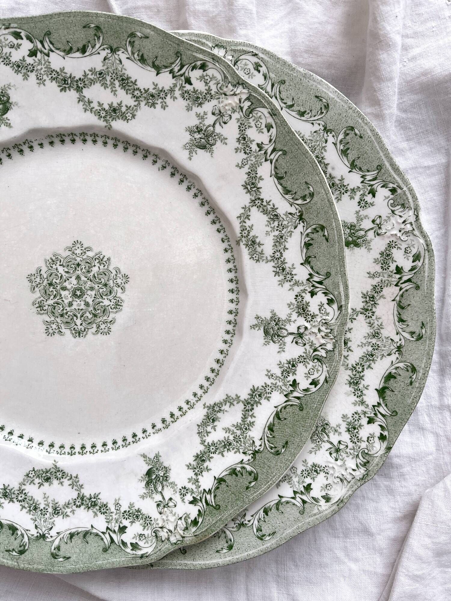 6 Ridgway Staffordshire "Como" English Ironstone Dinner Plates