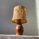 1970s brown ceramic lamp with foliage shade