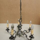 Pendant lamp with 5 Branches candlestick silver candlestick